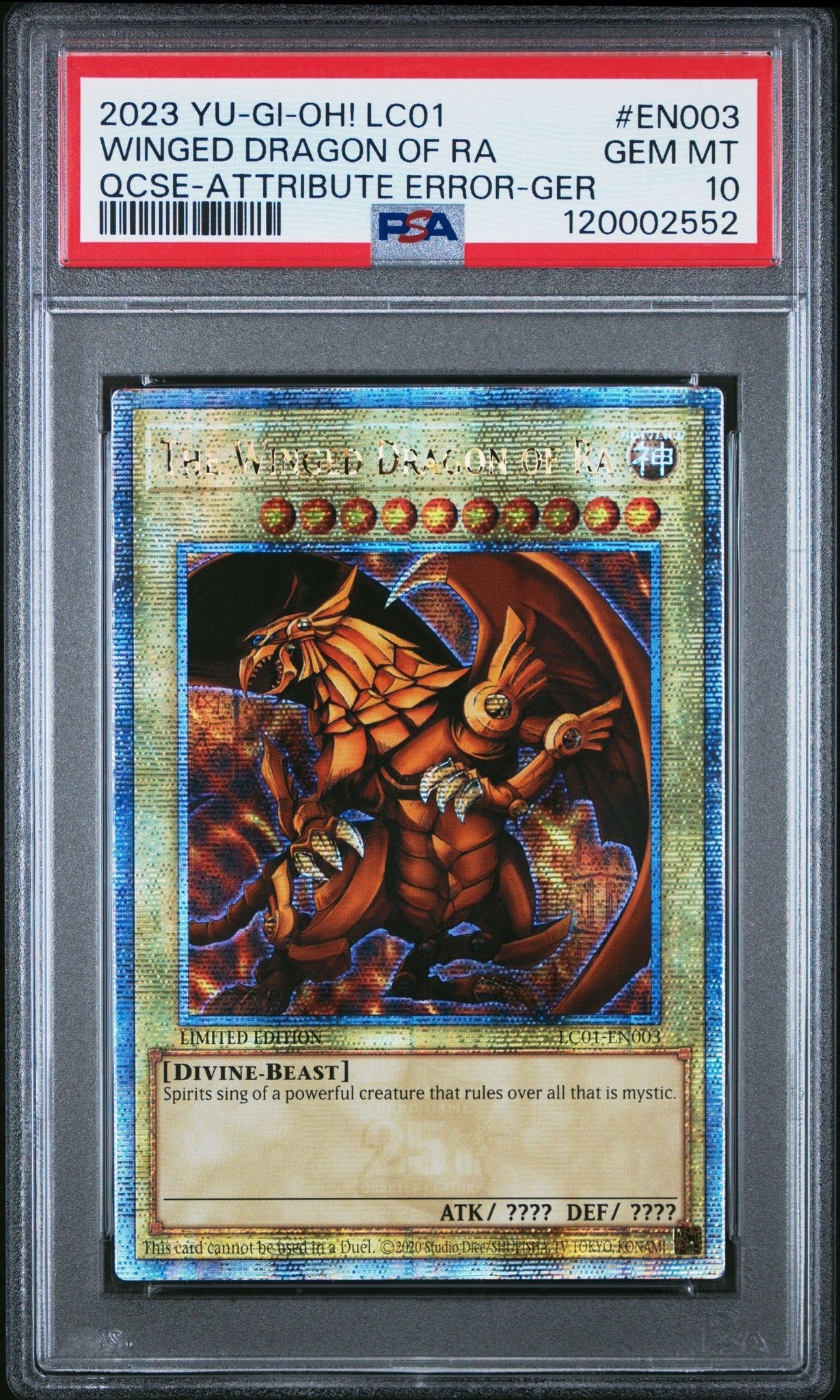 2011 Yu-Gi-Oh Legendary Collection The Winged Dragon Of Ra #LC01-EN003 trading card