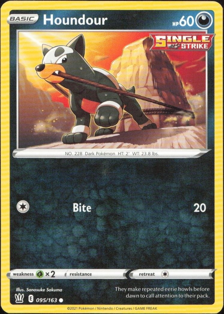 2021 Pokémon Battle Styles Houndour #095/163 trading card