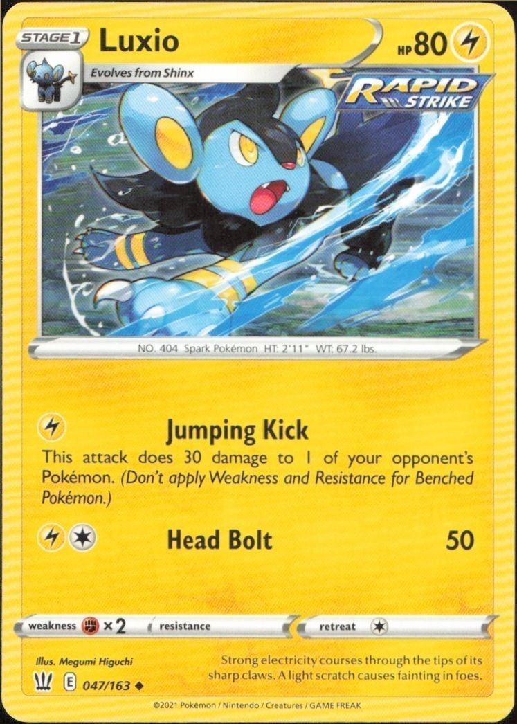 2021 Pokémon Battle Styles Luxio #047/163 Pokémon card front