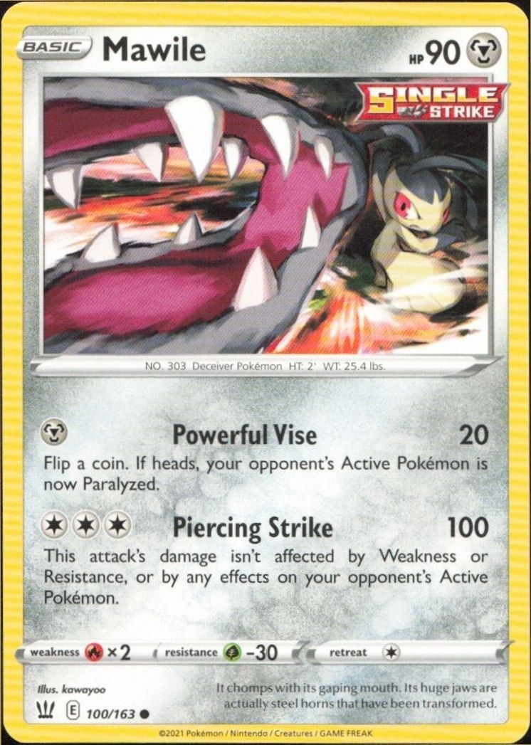 2021 Pokémon Battle Styles Mawile #100/163 trading card