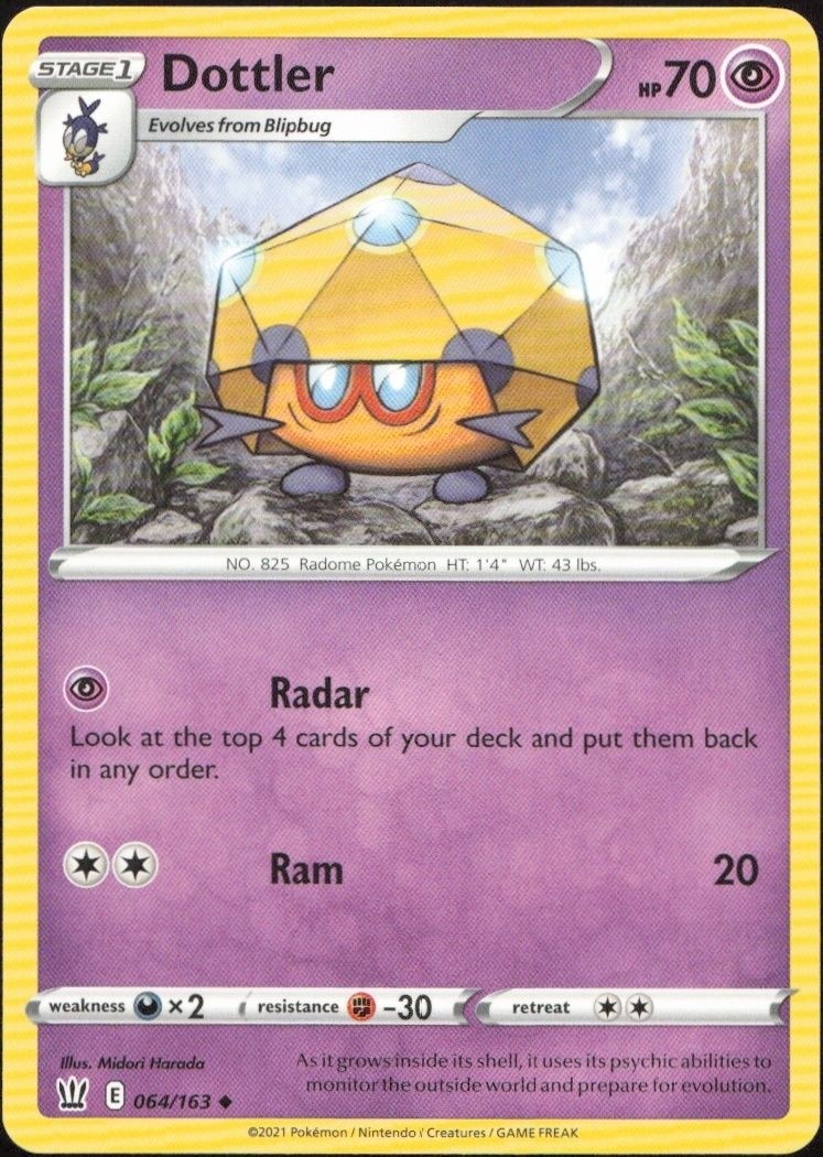 2021 Pokémon Battle Styles Dottler #064/163 Pokémon card front