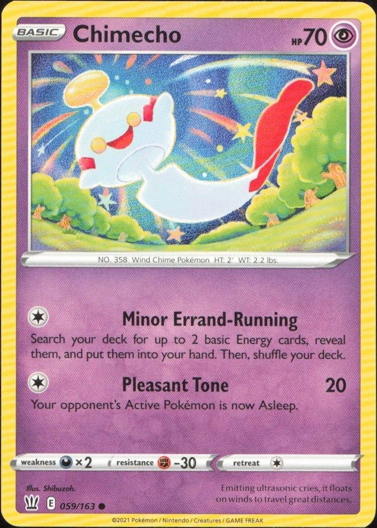 2021 Pokémon Battle Styles Chimecho #059/163 trading card