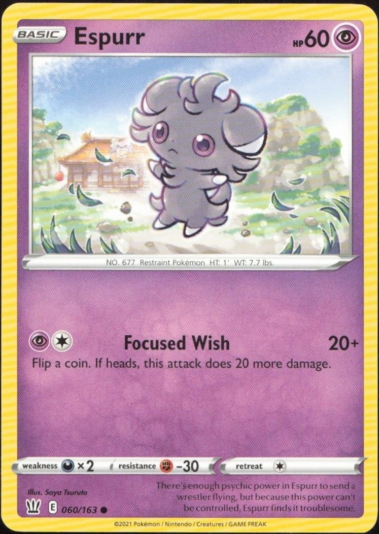 2021 Pokémon Battle Styles Espurr #060/163 trading card
