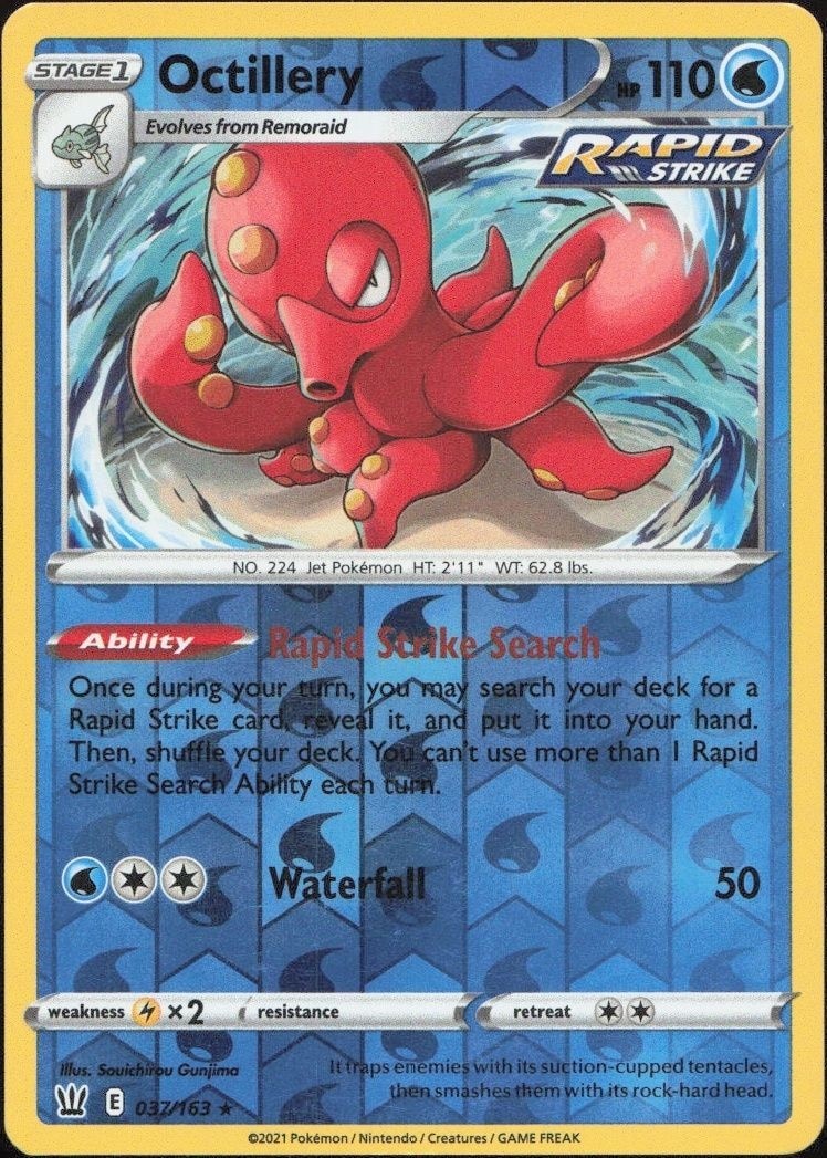 2021 Pokémon Battle Styles Octillery #037/163 trading card