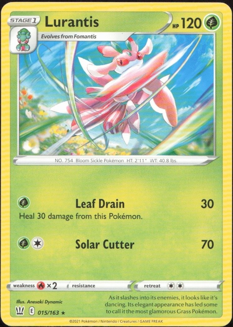 2021 Pokémon Battle Styles Lurantis #015/163 trading card