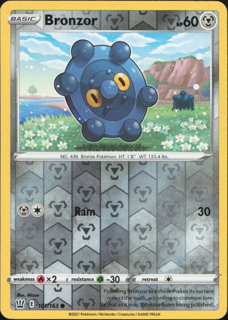 2021 Pokémon Battle Styles Bronzor #101/163 trading card