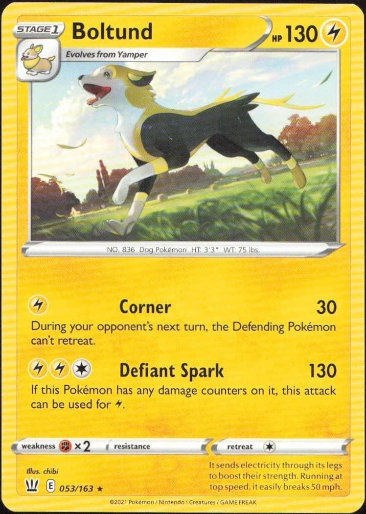 2021 Pokémon Battle Styles Boltund #053/163 Pokémon card front
