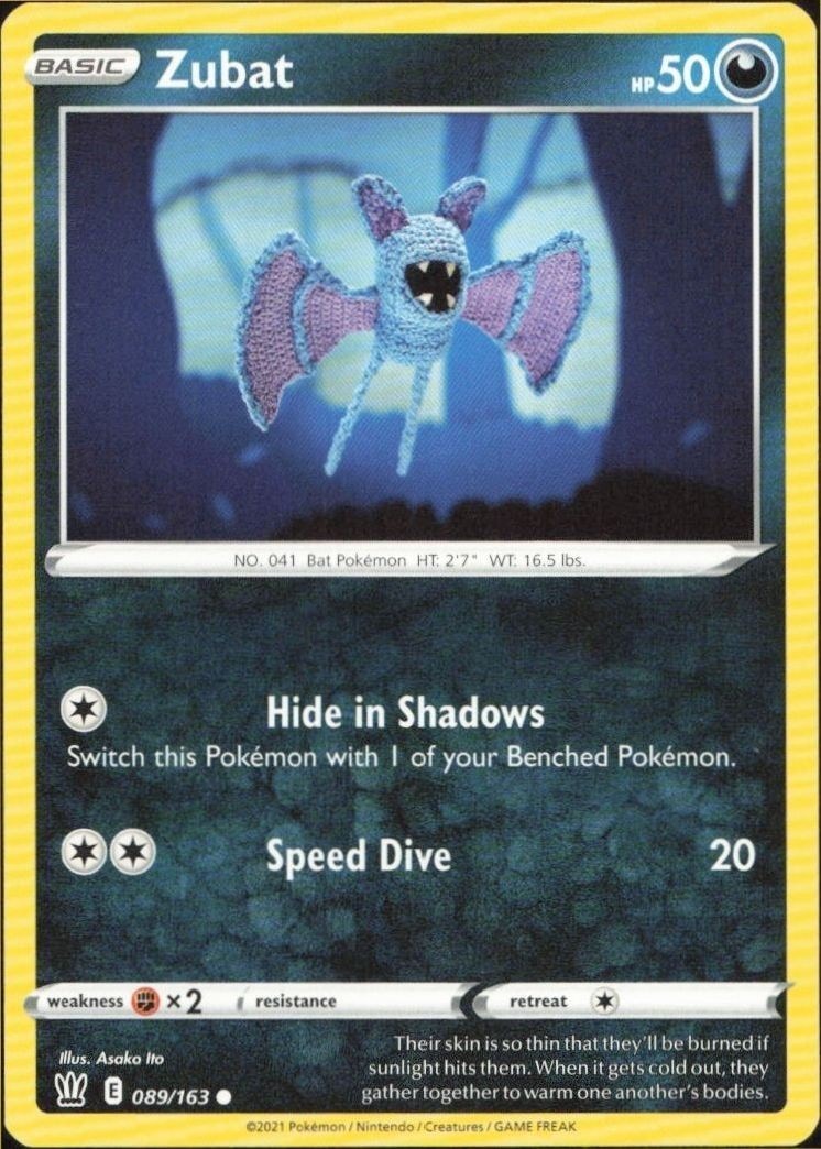 2021 Pokémon Battle Styles Zubat #089/163 trading card