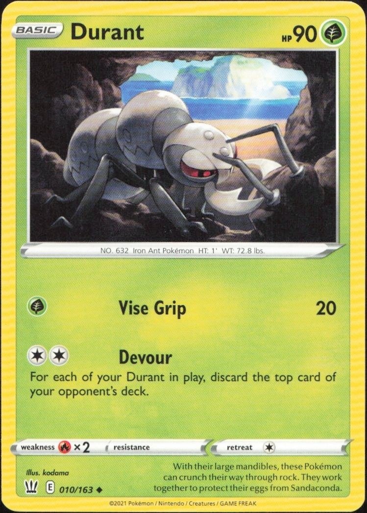 2021 Pokémon Battle Styles Durant #010/163 Pokémon card front