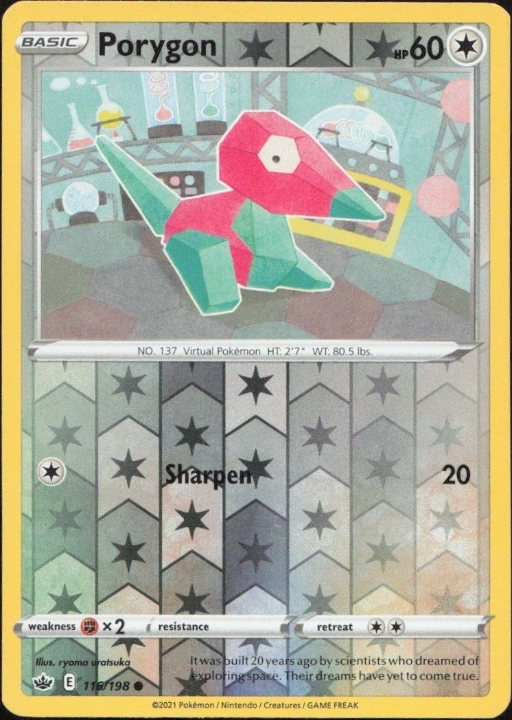 2021 Pokémon Chilling Reign Porygon #116/198 trading card