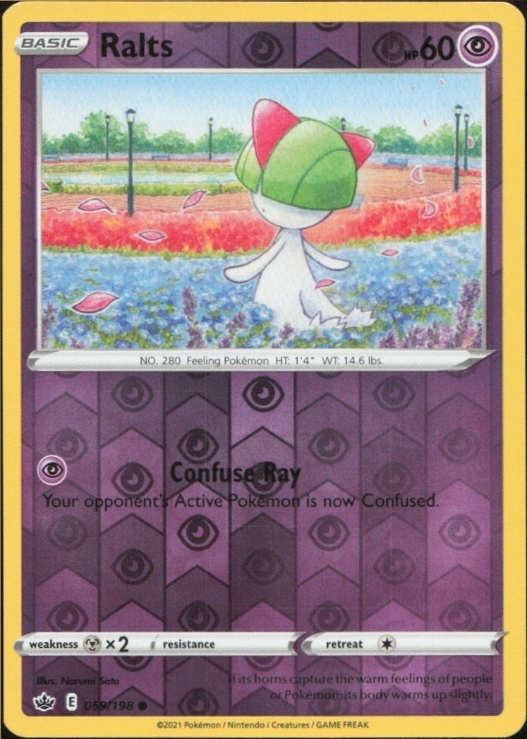 2021 Pokémon Chilling Reign Ralts #059/198 trading card