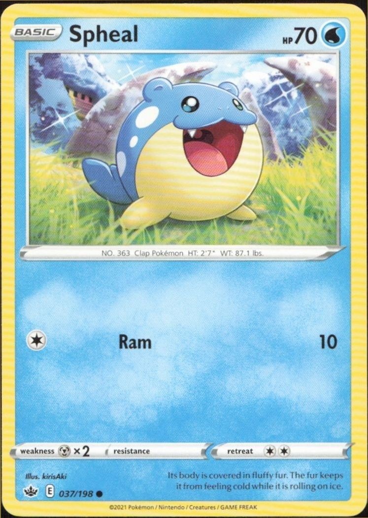 2021 Pokémon Chilling Reign Spheal #037/198 Pokémon card front