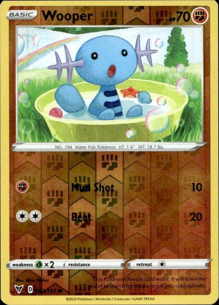 2020 Pokémon Vivid Voltage Wooper #083/185 Pokémon card front