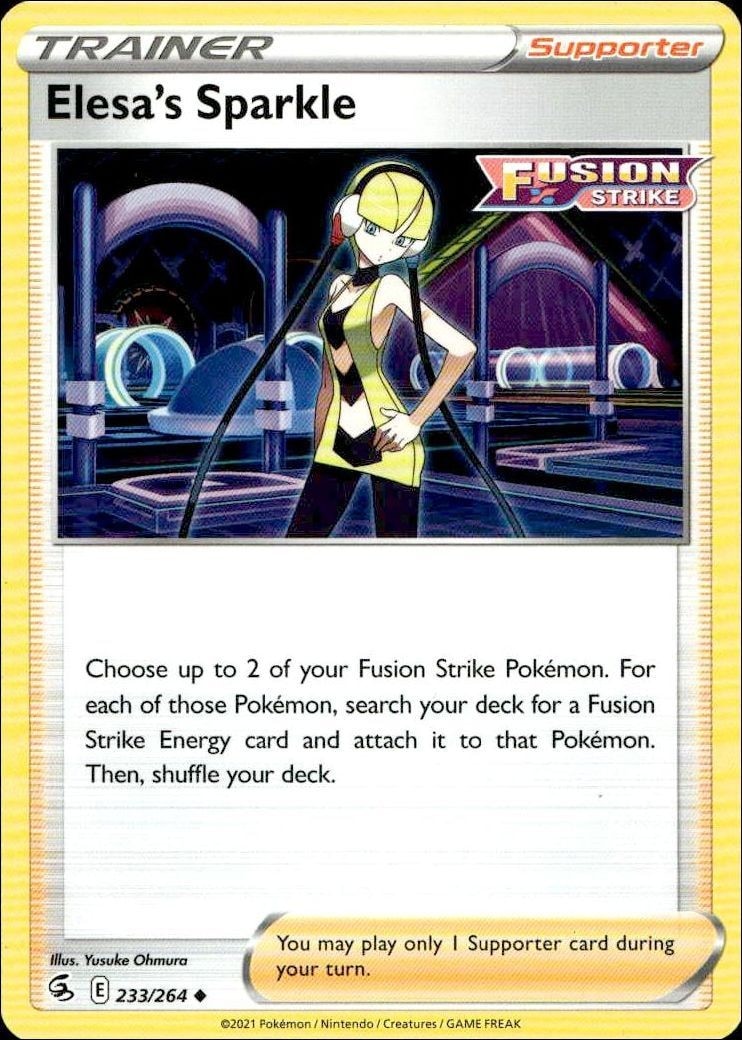2021 Pokémon Fusion Strike Elesa's Sparkle #233/264 Pokémon card front
