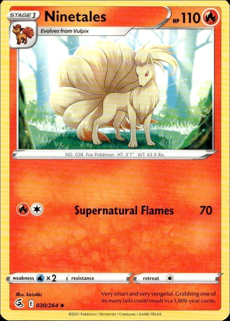 2021 Pokémon Fusion Strike Ninetales #030/264 trading card