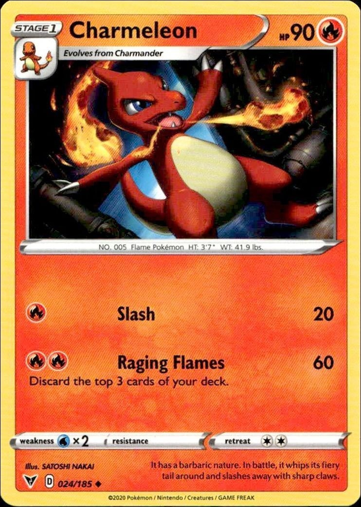 2020 Pokémon Vivid Voltage Charmeleon #024/185 trading card