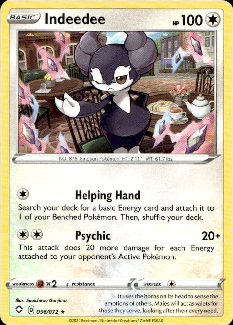 2021 Pokémon Shining Fates Indeedee #056/072 trading card