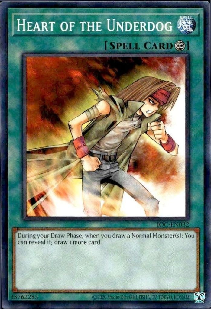 2023 Yu-Gi-Oh Invasion of Chaos Heart of the Underdog #IOC-EN032 trading card