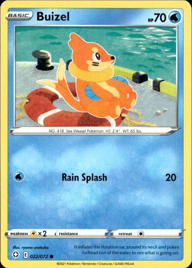 2021 Pokémon Shining Fates Buizel #022/072 trading card