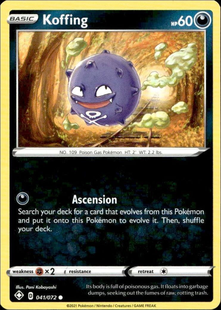 2021 Pokémon Shining Fates Koffing #041/072 trading card