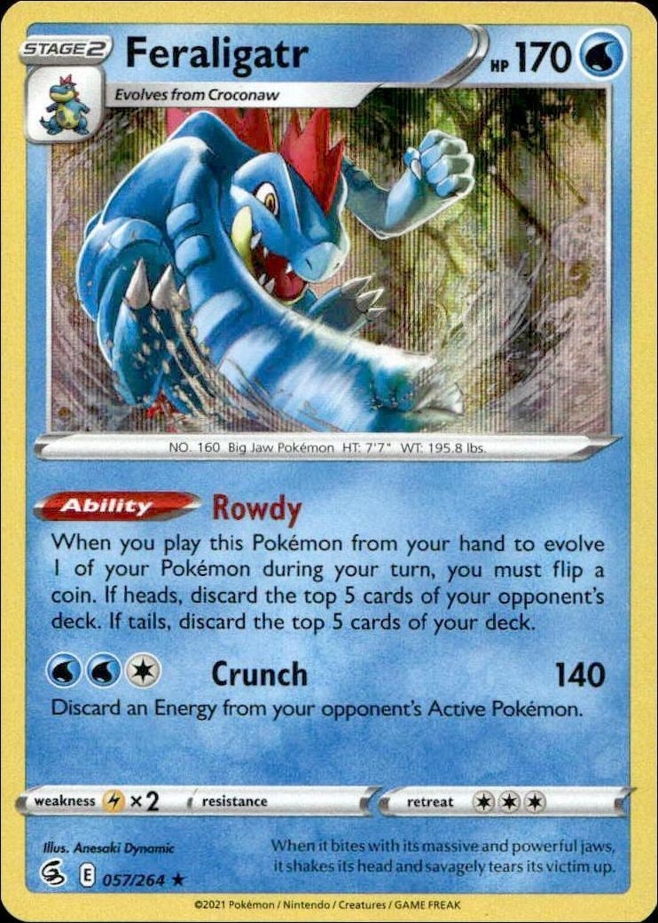2021 Pokémon Fusion Strike Feraligatr #057/264 Pokémon card front