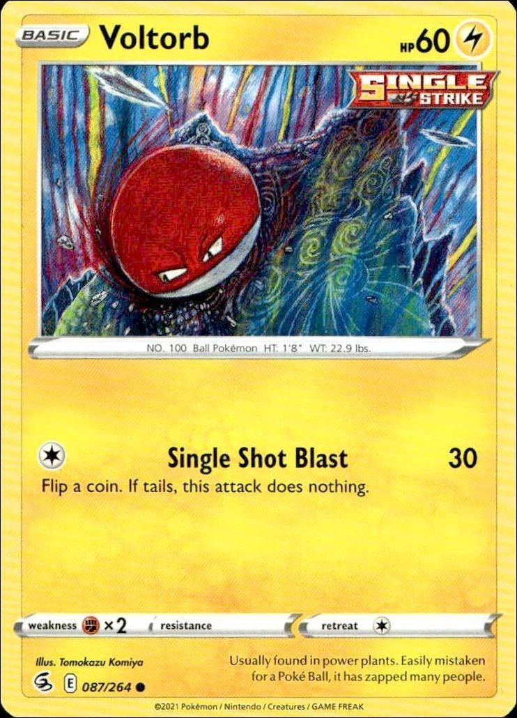 2021 Pokémon Fusion Strike Voltorb #087/264 trading card