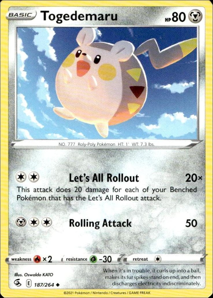 2021 Pokémon Fusion Strike Togedemaru #187/264 trading card