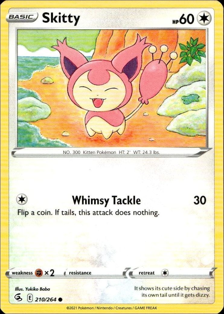 2021 Pokémon Fusion Strike Skitty #210/264 Pokémon card front