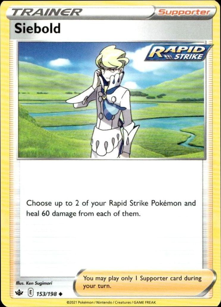2021 Pokémon Chilling Reign Siebold #153/198 Pokémon card front