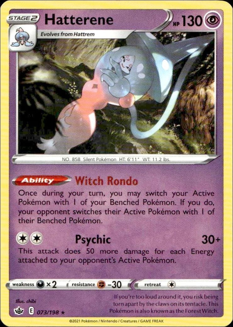 2021 Pokémon Chilling Reign Hatterene #073/198 Pokémon card front