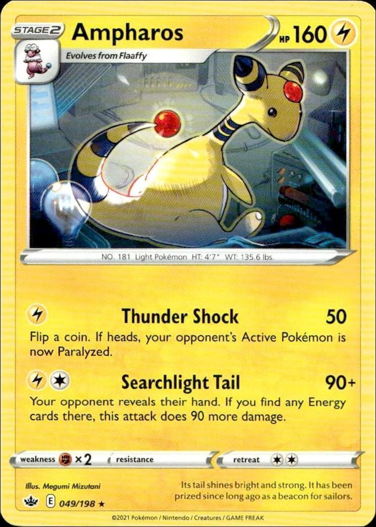 2021 Pokémon Chilling Reign Ampharos #049/198 Pokémon card front