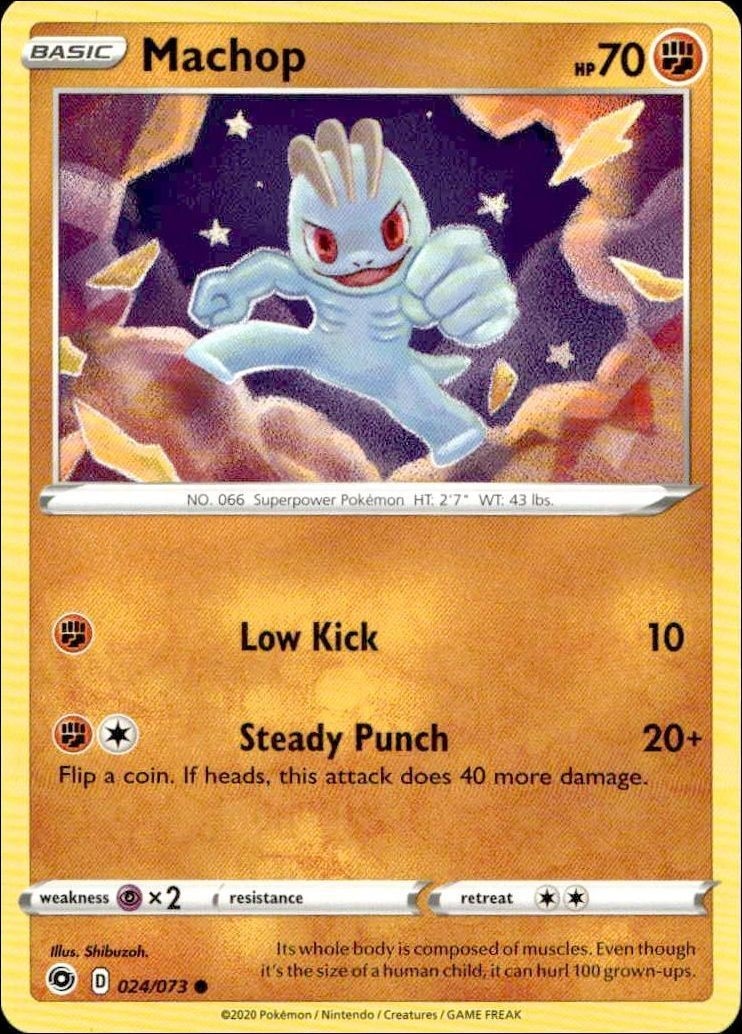 2020 Pokémon Champion's Path Machop #024/073 trading card