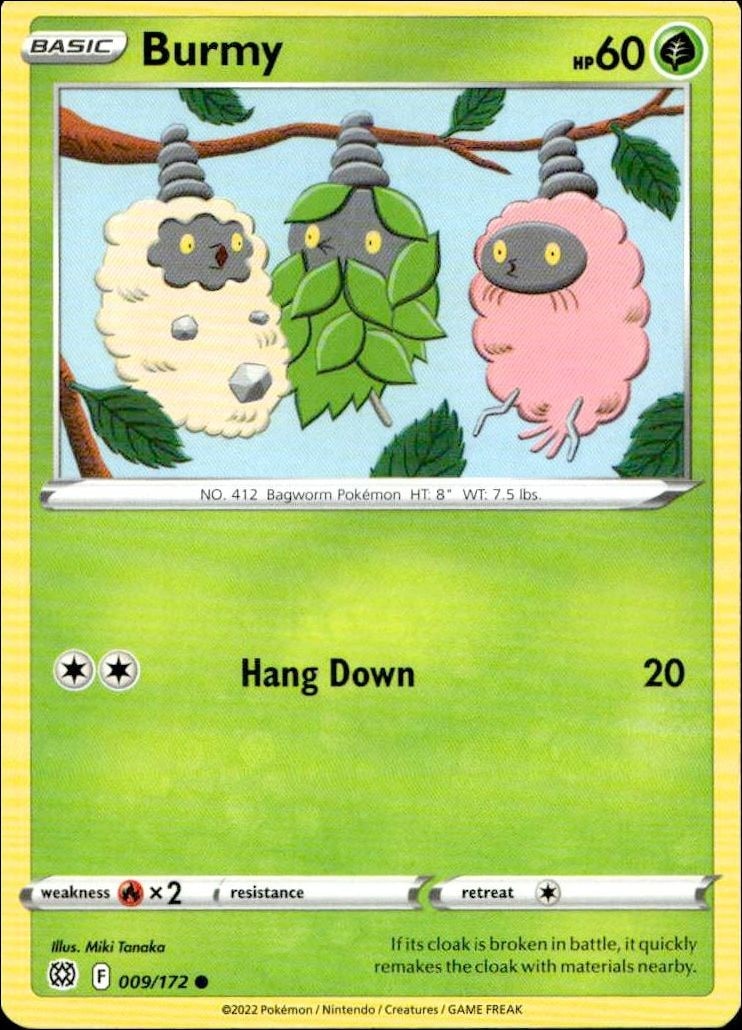 2022 Pokémon Brilliant Stars Burmy #009/172 Pokémon card front