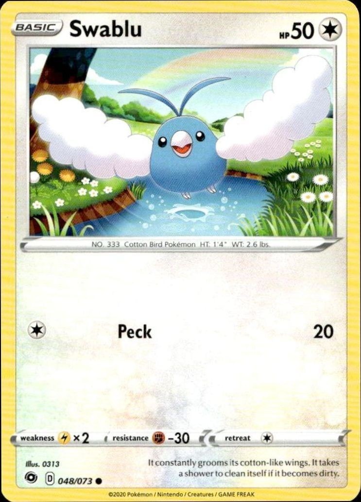 2020 Pokémon Champion's Path Swablu #048/073 trading card