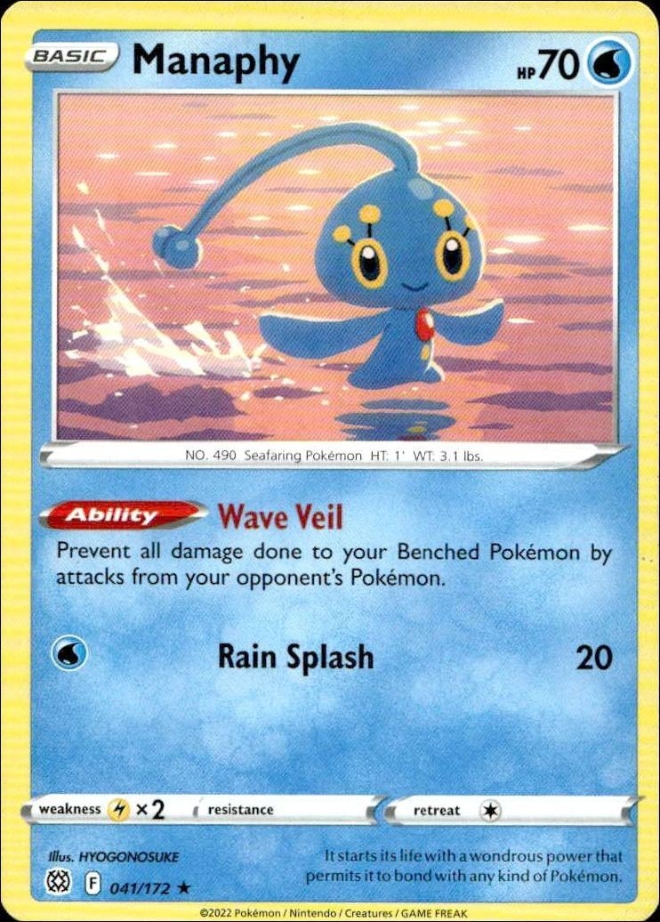 2022 Pokémon Brilliant Stars Manaphy #041/172 Pokémon card front