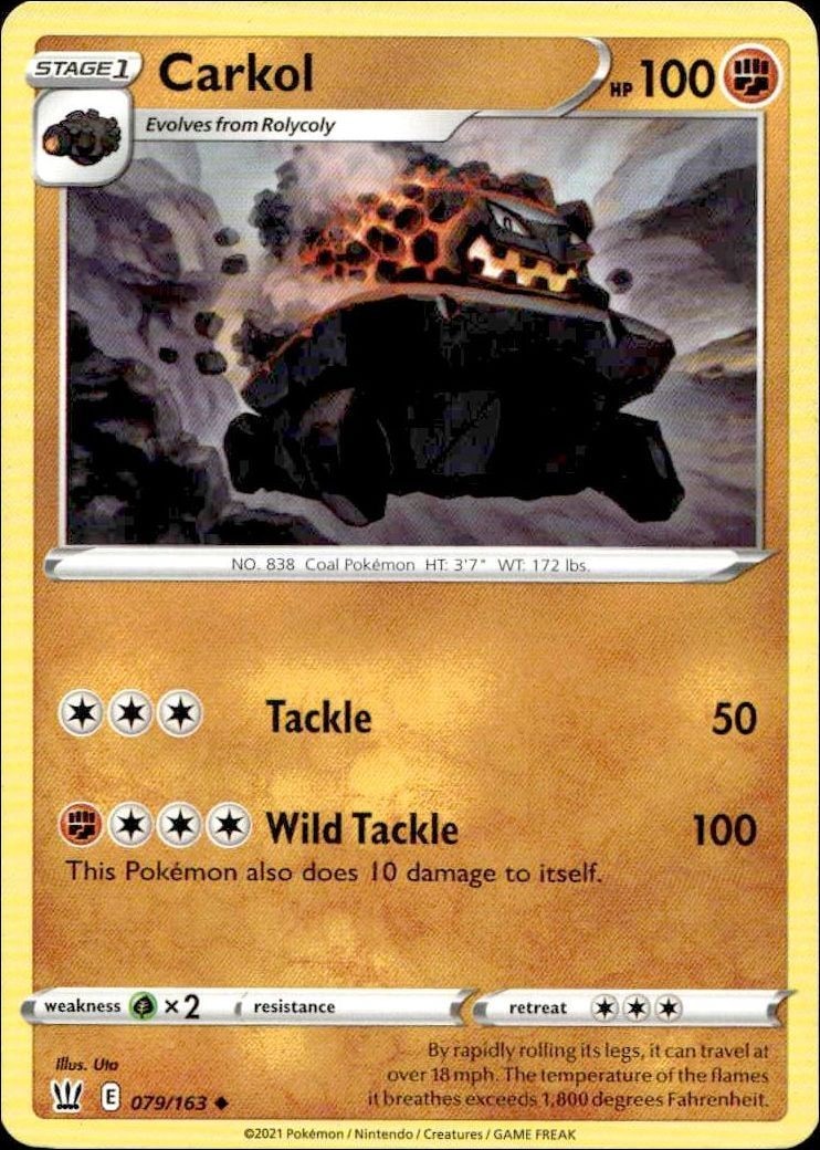 2021 Pokémon Battle Styles Carkol #079/163 Pokémon card front