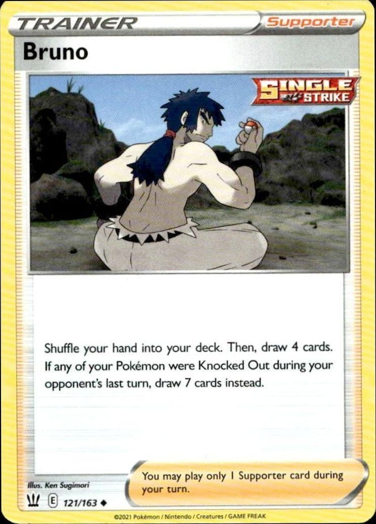 2021 Pokémon Battle Styles Bruno Madrigal - Undetected Uncle #121/163 Pokémon card front