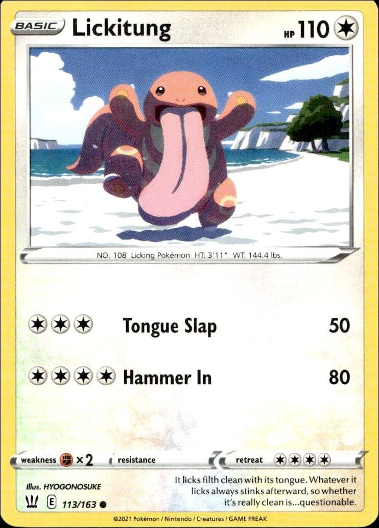 2021 Pokémon Battle Styles Lickitung #113/163 trading card