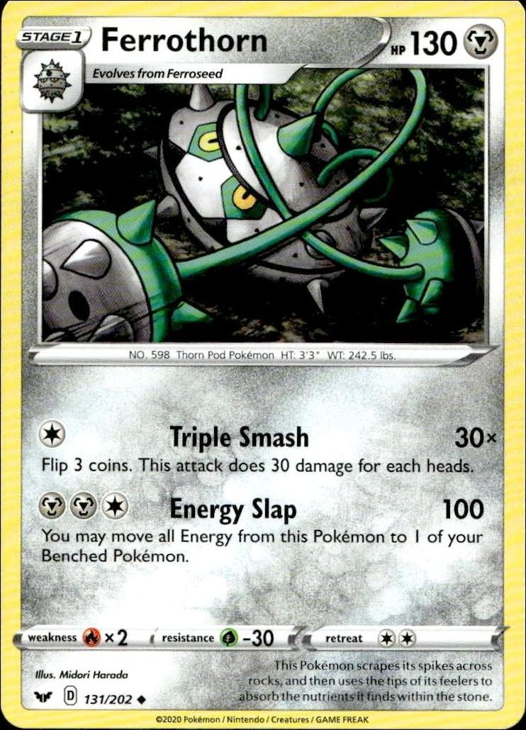 2020 Pokémon Sword & Shield Ferrothorn #131/202 trading card