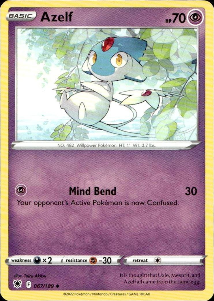 2022 Pokémon Astral Radiance Azelf #067/189 trading card