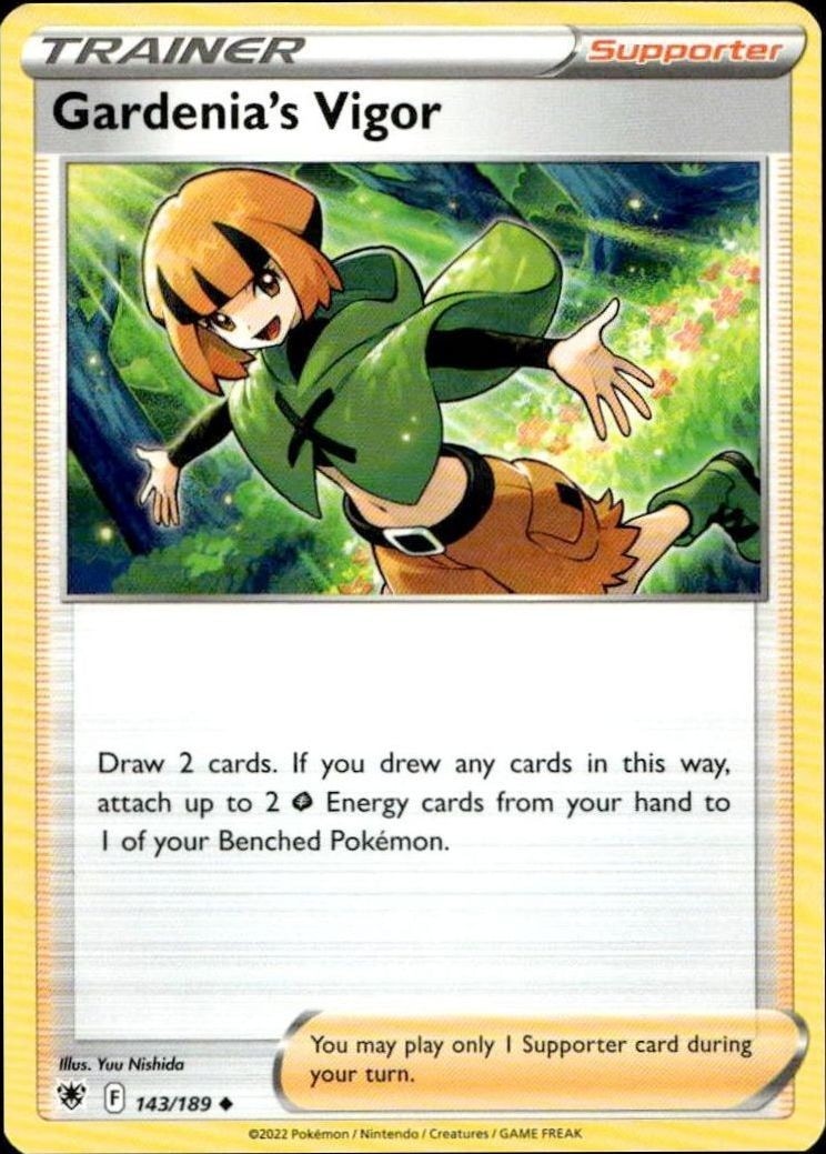 2022 Pokémon Astral Radiance Gardenia's Vigor #143/189 trading card