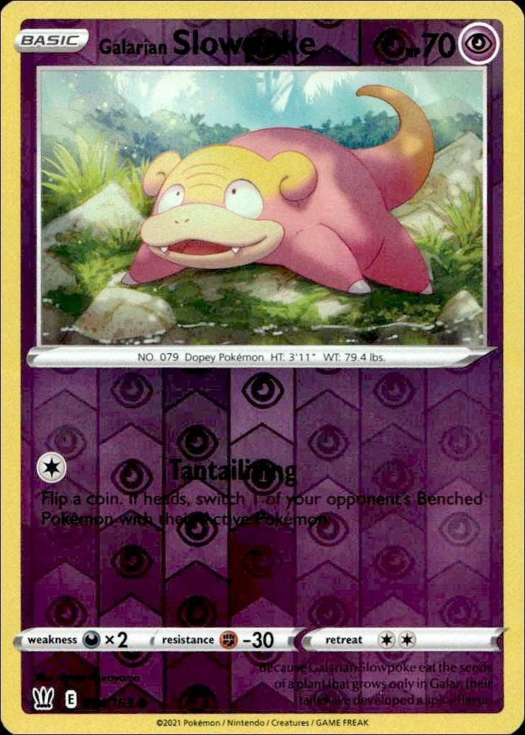 2021 Pokémon Battle Styles Galarian Slowpoke #054/163 trading card