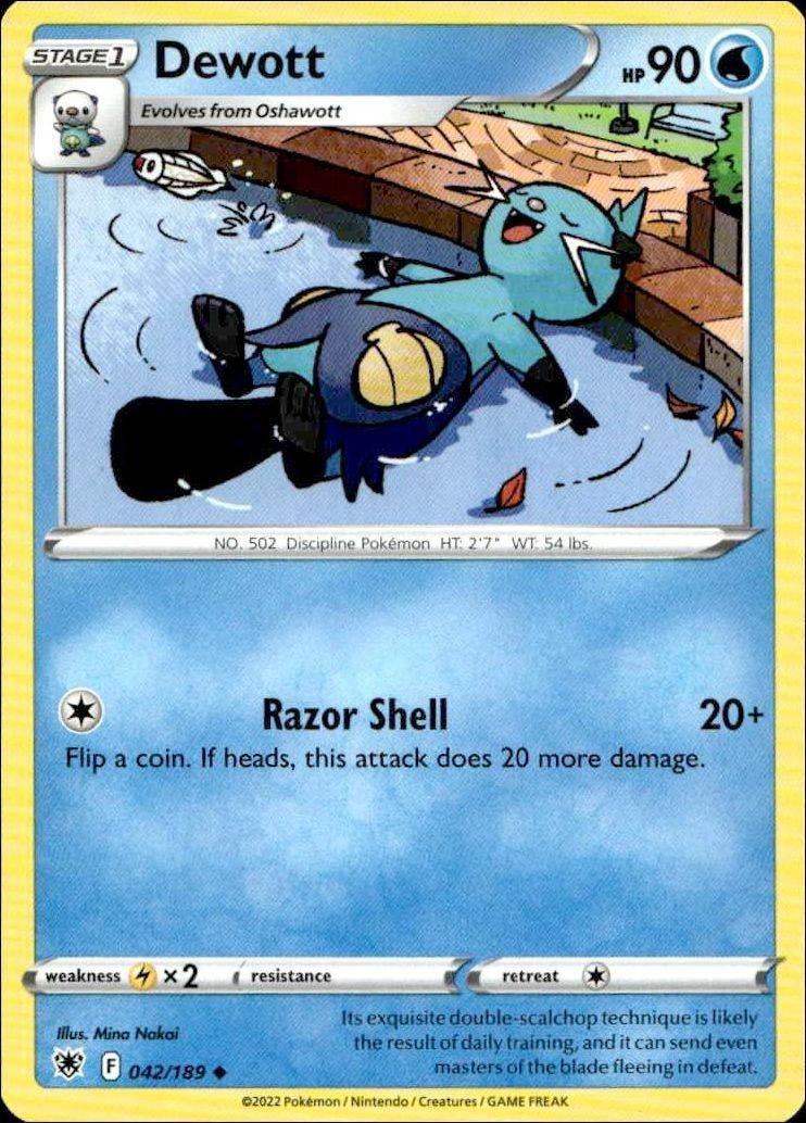 2022 Pokémon Astral Radiance Dewott #042/189 trading card