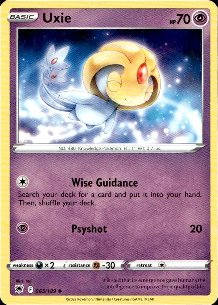 2022 Pokémon Astral Radiance Uxie #065/189 trading card