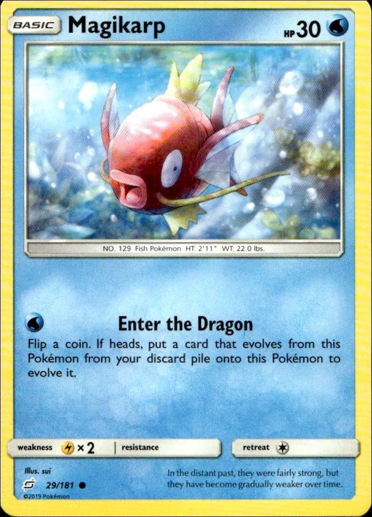 2019 Pokémon Team Up Magikarp #029/181 trading card