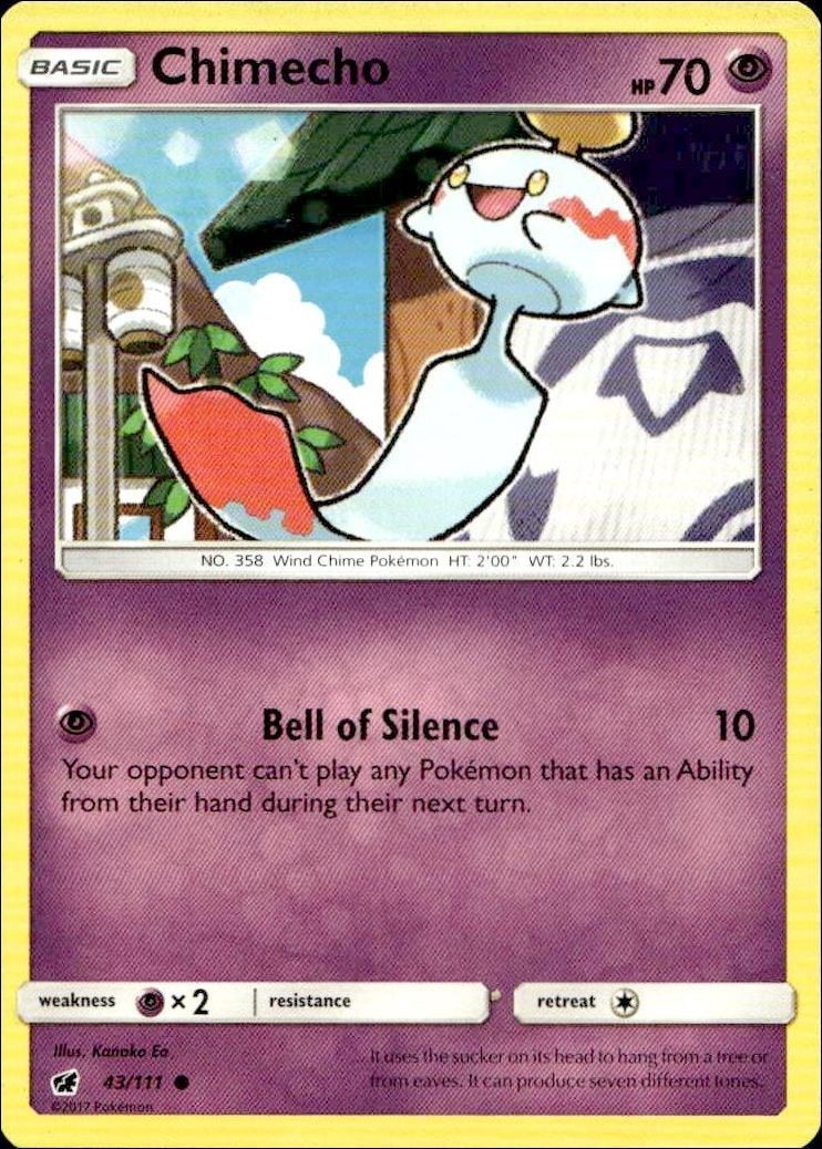 2017 Pokémon Crimson Invasion Chimecho #043/111 trading card