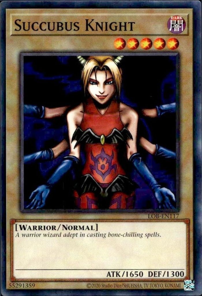 2023 Yu-Gi-Oh Legend of Blue Eyes White Dragon Succubus Knight #LOB-EN117 trading card