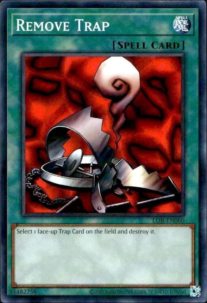 2023 Yu-Gi-Oh Legend of Blue Eyes White Dragon Remove Trap #LOB-EN060 trading card