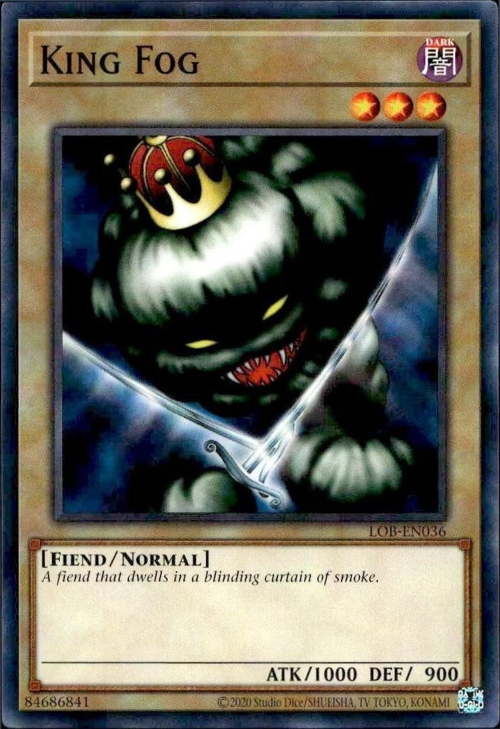 2023 Yu-Gi-Oh Legend of Blue Eyes White Dragon King Fog #LOB-EN036 trading card