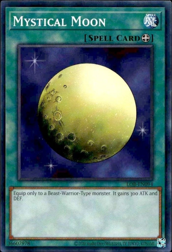 2023 Yu-Gi-Oh Legend of Blue Eyes White Dragon Mystical Moon #LOB-EN094 trading card